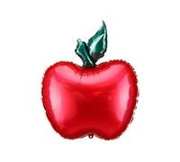 Globo de papel de aluminio con diseño de manzana, color rojo con hojas verdes, 45 × 57 cm, relleno de helio o aire, decoración para ocasiones escolares