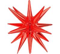 Globo de papel de aluminio con forma de estrella en 3D de color rojo, decoración grande para fiestas de cumpleaños, bodas, Navidad, Año Nuevo, baby shower y decoración de eventos, 45 cm