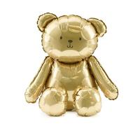 Globo de papel de aluminio con forma de oso - Oro - 38 x 42 cm - Relleno de aire - Baby Shower Cumpleaños Fiesta Infantil