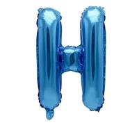 Globo de papel de aluminio con letra H azul, 40 cm, globo decorativo para fiestas, bodas, cumpleaños, Año Nuevo, regalo, bebé, publicidad, escaparates, caja de fotos, nombre, palabra, celebración
