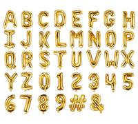 Globo de papel de aluminio con letras y número, 35 cm, globo para cumpleaños, boda, baby shower, Nochevieja, decoración, color: oro, tamaño: letra - S