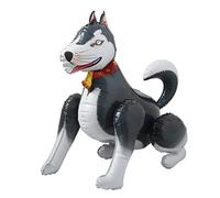 Globo de papel de aluminio gigante Husky Dog Animal Foil Balloon Happy Birthday Decoraciones Baby Shower Party Suministros de juguete para niños (3D Husky Negro)