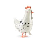 PartyDeco Globo de aluminio Airwalker Gallina 42 x 45 cm Flotante para fiesta infantil y Pascua