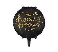 Globo Hocus Pocus Hocus - Globo de papel de aluminio de Halloween (45 cm), color negro, decoración de Halloween, globos de aluminio de Halloween o aire, suministros de fiesta de Halloween
