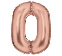 Globo de papel de aluminio N34 con número grande 0, 86 cm, color oro rosa