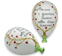 Globo de Pared en Fina cerámica siciliana, h 18 x 12 cm Aprox. (1 Pieza) con Varias Decoraciones - decoro 2