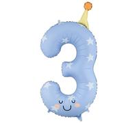 Globo de película con números del 0 al 9 en colores pastel, 86 cm, bonita decoración de cumpleaños para niños, decoración de fiesta de cumpleaños para niños (3)