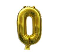 Globo de película de aluminio digital de 32 pulgadas globo medio decoración - número dorado 0