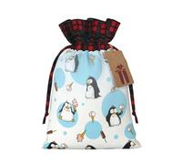 Globo de pingüino copo de nieve 4.7 x 6.9 pulgadas, bolsa de regalo de gran capacidad con cordón para tus preciosos regalos de Halloween, 1 unidad