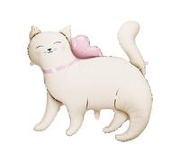 Globo de plástico con forma de gato, 83 x 77 cm, globo para helio o aire, globo para cumpleaños infantiles, niñas, cumpleaños, animales, decoración de cumpleaños y decoración de fiesta, color blanco y