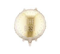Globo de plástico con texto en inglés "You Are The Best", 35 x 35 cm, globo para helio o aire, globo de plástico para cumpleaños, fiestas de cumpleaños, globos para fiestas, color crema y dorado