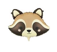 Globo de plástico de mapache, 59 x 39 cm, para aire o helio, globo de animales con figura de mapache, globo para cumpleaños infantiles, fiesta de animales del bosque, baby shower, globos de papel de