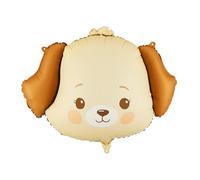 Globo de plástico de perro 63 x 48,5 cm para aire o helio, globo de animales con cabeza de perro, globo para cumpleaños infantiles, fiesta de animales, fiesta de cachorros, globo de aluminio como