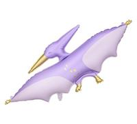 Globo de plástico de pterodáctilo 115 x 53 cm - globo XXL para helio o aire, para fiestas de dinosaurios, cumpleaños infantiles, globos de dinosaurio como decoración de cumpleaños - lila claro