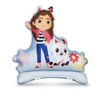 Globo de plástico Gabby's Dollhouse de 92 x 90,5 cm de pie, globo para el aire, decoración de cumpleaños infantil, para niñas, decoración de cumpleaños, color azul y rosa