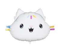 Globo de plástico Gabby's Dollhouse Kuchi 67 x 43 cm, globo para helio o aire, decoración de cumpleaños infantil, para niñas, decoración de cumpleaños, color blanco