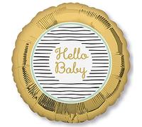 Globo de plástico * Hello Baby * como decoración y regalo para el nacimiento de un bebé, tamaño: 43 cm, para aire y helio, decoración de fiesta de globos