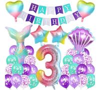 Globo De Sirena,Decoraciones De Fiesta De Sirena 3 Años,Sirena Decoración De Cumpleaños Para Niña,Globos De Látex De Sirena,Decoración De Sirenas Para Fiestas,Decoración De Cumpleaños Sirena