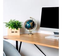 Globo de tierra de metal en miniatura: mundo giratorio a escala 1/12 para estudio de casa de muñecas y oficina