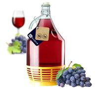 KADAX Globo de vino, globo de vidrio para vino, barril de vino de vidrio, globo de fermentación, barril para vino de vidrio, botella de estribo con cesta, recipiente de fermentación para vino