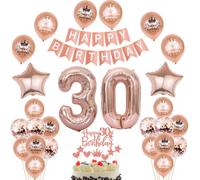 globo decoracion 30 años cumpleaños,oro rosado cumple 30 años Mujer,decoracion cumpleaños