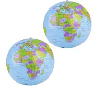 Globo del Mundo Inflable Mapa,2 PCS Globo Terráqueo Inflable para Niños Globo del Mundo Hinchable de PVC Mapa Mundi Interactivo Bola del Mundo para Playa Piscina o Aula