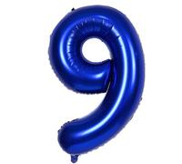 Globo del número 9, globos de color azul marino del número 9, globos grandes de aluminio autoinflables de 40 pulgadas, globo azul marino de 9 cumpleaños para niños y niñas, mujeres y hombres