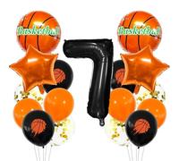 Globo deportivo negro de 7 años, decoración deportiva de 7º cumpleaños, trofeo de baloncesto, decoración de fiesta de 7º cumpleaños, perfecto para fiestas temáticas, kits de globos de celebraciones