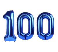 Globo digital de 40 pulgadas, color azul marino, número 100, globo de helio de aluminio de mylar jumbo para 100 globos para fiestas de cumpleaños, decoraciones de fiesta de aniversario de boda