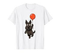 Globo Divertido Scottish Terrier Scottie Retro Dog Camiseta gráfica económica, Hombre, Blanco, L