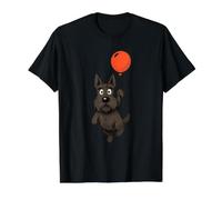 Globo Divertido Scottish Terrier Scottie Retro Dog Camiseta gráfica económica, Hombre, Negro, S