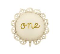 Globo dorado para fiesta de primer cumpleaños, decoración de cumpleaños infantil color crema, globo redondo laminado dorado, decoraciones colgantes para niño y niña