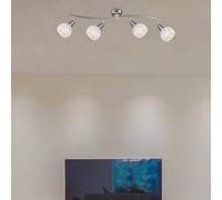 Globo Elliott downlight de techo, níquel mate, longitud 70 cm, metal