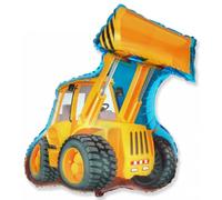 Globo Excavadora XXL, Globo Helio Cumpleaños Infantil, Decoración Fiesta Temática Construcción, Globos Gigantes Vehículos 81 x 66 cm