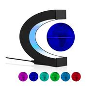 Globo flotante con luz nocturna LED en forma de C, mapa del mundo giratorio de levitación magnética, soporte de exhibición de globos geográficos giratorios, dispositivo de alto teco, decoración