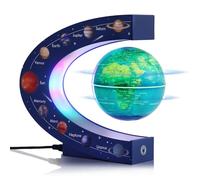 Globo flotante magnético de 3 pulgadas con lámpara de colores, decoración de oficina fresca y regalos para hombres y jefes, juguete de aprendizaje astronómico para niños