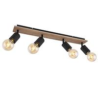 Globo Foco de madera marrón oscuro metal negro mate 54033-4
