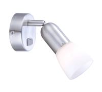 Globo Foco de pared Cathy, níquel mate, con interruptor