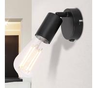 Globo Foco de pared Martha, negro, con interruptor