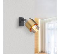 Globo Foco de pared Milley, altura 17 cm, color latón, metal