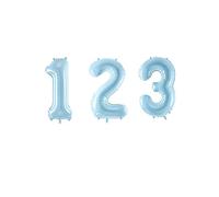 Globo foil "6" en azul claro 86 cm