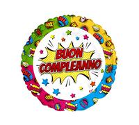 Globo foil balloon mylar redondo (46 cm, 18 pulgadas), feliz cumpleaños Comics