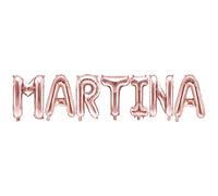 Globo Foil Mylar rosa Gold con nombre Martina, 35 cm