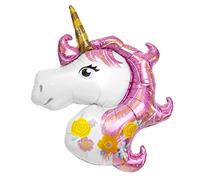 Globo Foil Unicornio de 109 cm Apto Helio Rosa - Unicornio Decoración Cumpleaños, Vajilla Unicornio, Set Decoración fiesta Unicornio, Decoración Cumpleaños, Fiesta Decoración Vajilla.