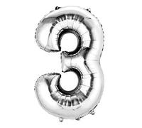 Globo Forma Número 3 Plateado