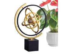 Globo giratorio de mesa - 13.58 pulgadas de metal | de escritorio moderno esculpido - Hierro 1320 g, globo decorativo de arte moderno para sala de estar, oficina, dormitorio, sala de estudio