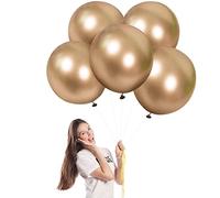 Globo grande cromado dorado champán, globos metálicos de 18 pulgadas, 5 globos gruesos de látex natural brillante, fiesta de cumpleaños, helio para baby showers, bodas, decoraciones de cumpleaños