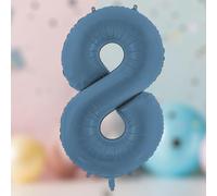Globo grande de aluminio azul marino con el número 8 para celebraciones de cumpleaños y fondos