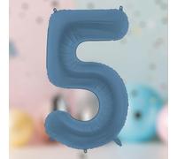 Globo grande de aluminio azul marino número 5 para celebraciones de cumpleaños y fondos