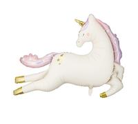 Globo grande de unicornio de 44.5 x 32.7 pulgadas, globo de unicornio volador para cumpleaños, baby shower, decoración de fiesta rosa pastel para suministros de fiesta de niña mágica